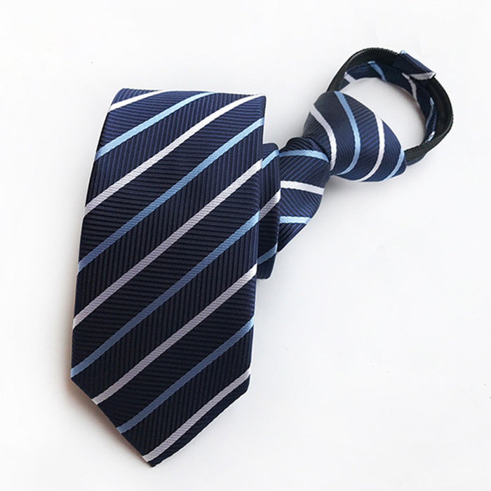 Dark Blue Oblique Stripe Tie